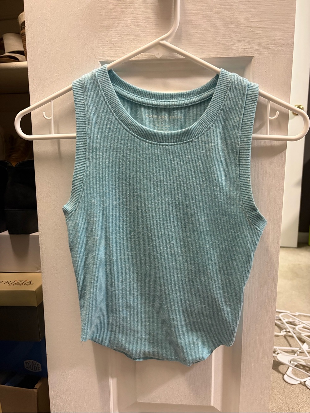 American Eagle Outfitters Ribbed Tank Top - Light Aqua